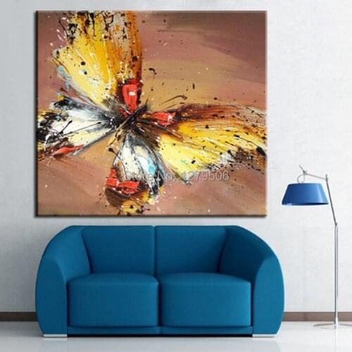 100% Handpainted Abstract Art Oil Painting Butterfly Beautiful Animal Paintings On Canvas Living Room Decor