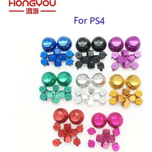 20Set Metal Bullet Buttons ABXY Buttons Thumb Grip + Aluminum Dpad for Sony PS4 Game Controller Gamepad Mod Kit