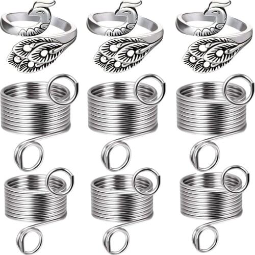 9Pcs Knitting Loop Crochet Loop Knitting Accessories Includes Adjustable Yarn Guide Open Knitting Ring