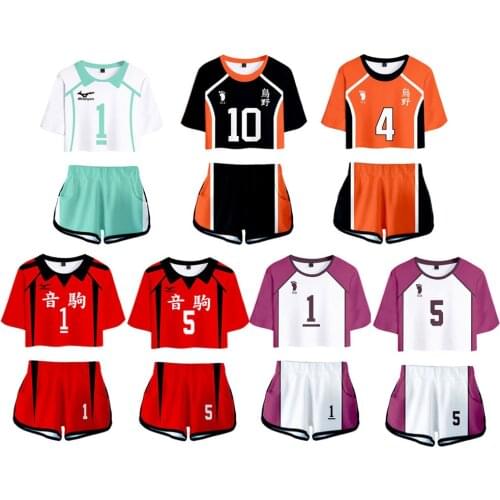 Anime Haikyuu CosplayKarasuno High School Volleyball Club Uniform Female Tracksuits Top Shorts Sportswear Jerseys Uniform