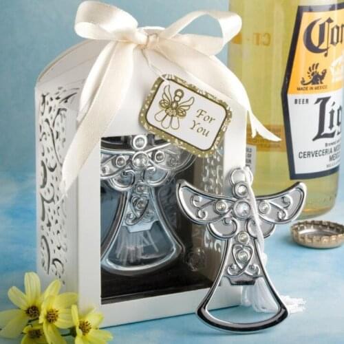 Free shipping 20pcs/lot Wedding Favors Angel Design & Cross shape Bottle Opener Favors bottle stopper;beer opener Party Favors