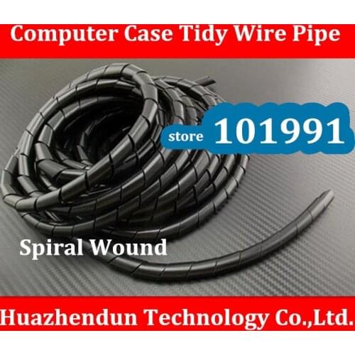 Free Shipping Spiral Wound-Computer Case Tidy Wire Pipe Wire bobbin Row of Line Pipe Black&White