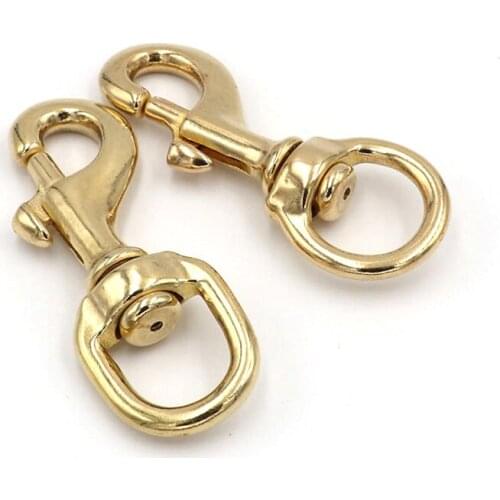 Pure Copper Dog Buckle Safety Hook Vest Large Pet Hook Large Dog Traction Hook Hardware Leather Bag Accessories 012 Brass Rings