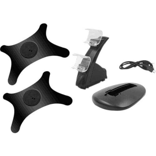 For Playstation 4 Gamepad Dual Controller Charger Dock Led Charging Stand Station Cradle+Mainframe Base Bracket