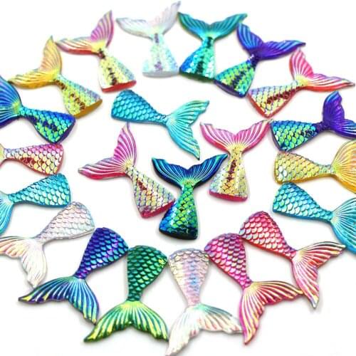 Hot Fishtail Resin Rhinestones Mermaid Fish Scale Tail Crystal Applique Crystal Jewelery For Clothes Rhinestones For Handicrafts