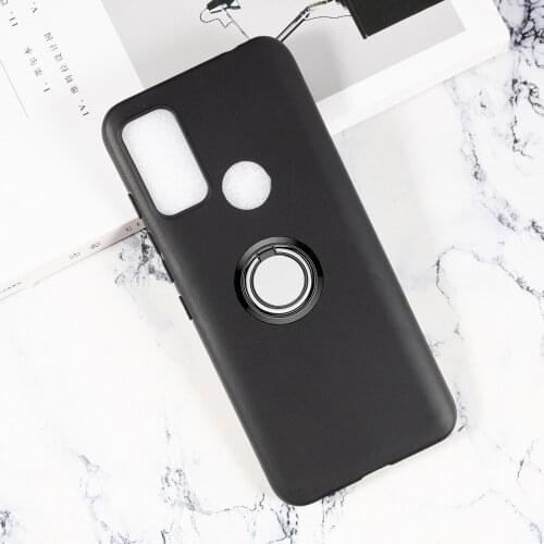 For Wiko Power U30 6.82" PowerU30 Back Ring Holder Bracket Phone Case Smartphone TPU Soft Silicone Cover