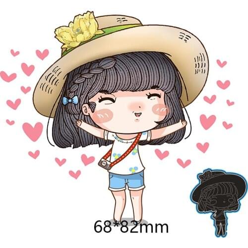 Metal Cutting Dies Little girl in hat New Scrapbook paper Decoration Embossing DIY Paper Card Craft 68*82mm