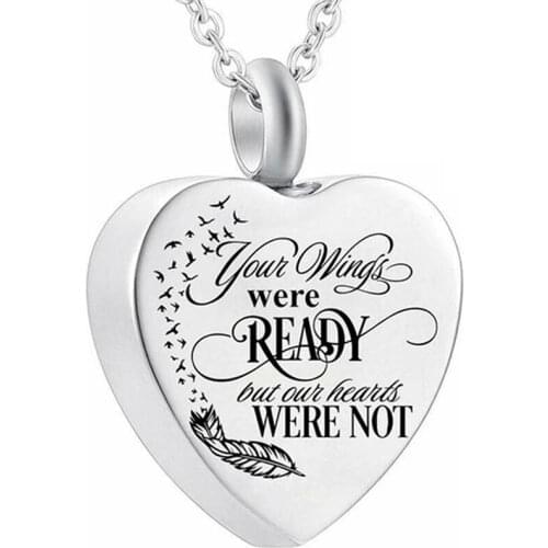 Fashion 316L Stainless Steel Heart Cremation Jewelry For Ashes Of Loved Ones Keepsake Memorial Urn Necklace Pendant