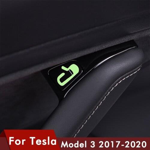 Model3 Car Door Open Exit Luminous Sticker Kit For Tesla Model 3 Accessories Decal Button Reminder Model Three ModelY