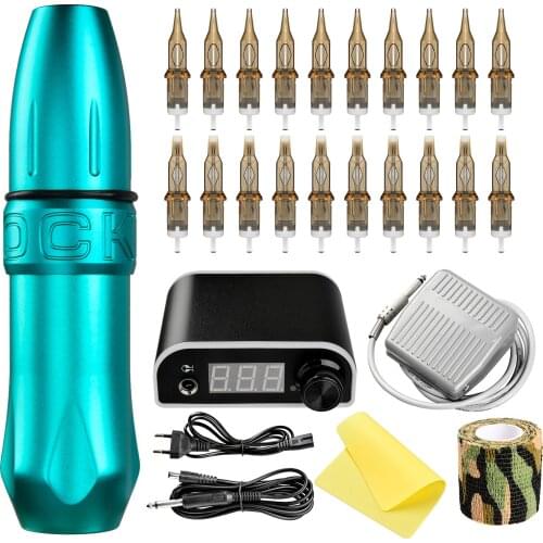Tattoo Beginners Artist Tattoo Kits Rotary Tattoo Pen Machine Guns Permanent Makeup Machine Power Supply Cartridge Needles set