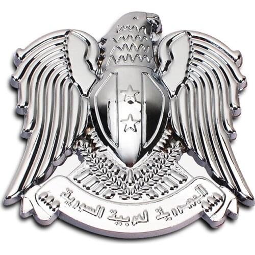 1X Car Styling 3D Metal UAE United Arab Emirates National Emblem Decal Totem Flying Glod Halk Eagle Sticker Auto Accessories