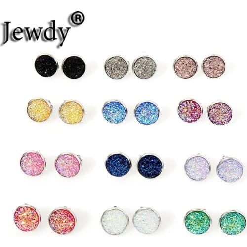 12 Pairs Oversize High Quality Stud Earrings for Women Big Cubic Zirconia Ear Jewelry Bridesmaid Wedding Accessories Gifts