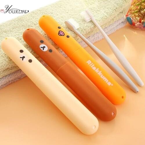 OYOURLIFE 2pcs Portable Cute Cartoon Toothbrush Case Outdoor Travel Tooth Brush Dust-proof Protect Cover Bathroom Accessories
