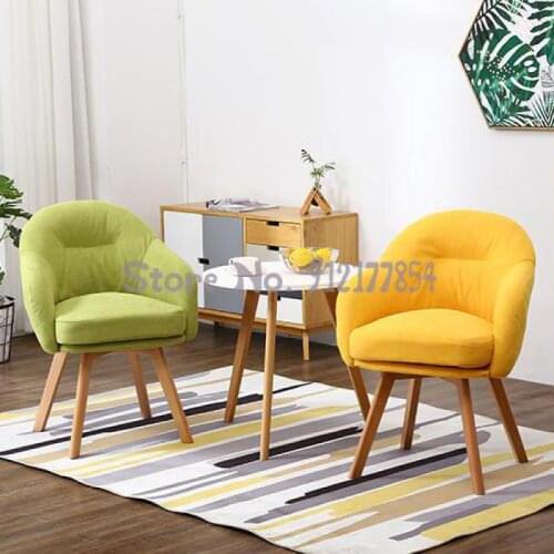 Fully removable and washable Nordic computer chair home comfortable sedentary fabric desk sofa chair balcony leisure nail net re