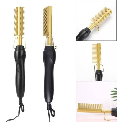 Hair Straightening Brush Straightener Flat Irons Hot Heating Comb Hair Straight Styler Corrugation Curling Iron Hair Curler Comb