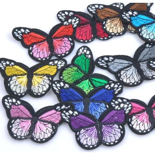 Mix Iron On Patches For Clothing Multicolor Butterfly Embroidery Patch Appliques Badge Stickers For Clothes MZ421