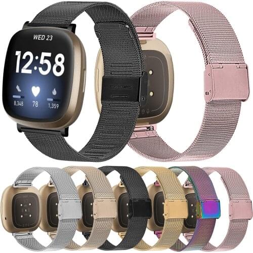 Essidi 2021 Milanese Mesh Band For Fitbit Versa 3 2 1 Lite Stainless Steel Watch Strap Loop For Fitbit Sense Wrist Band Correa