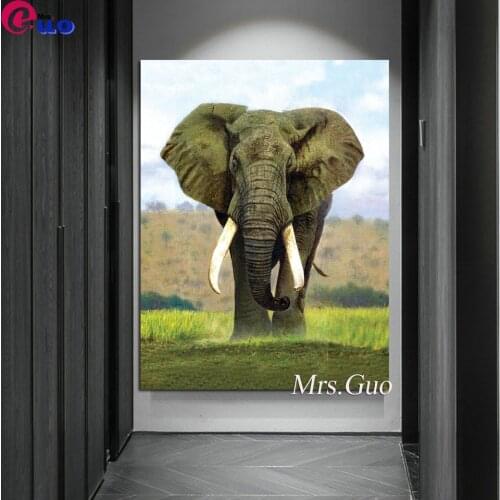 Bull Elephant Diamond Embroidery Animals Cross Stitch Diamond Mosaic Rhinestones Art Painting Animal Full Square Beaded Wall Art