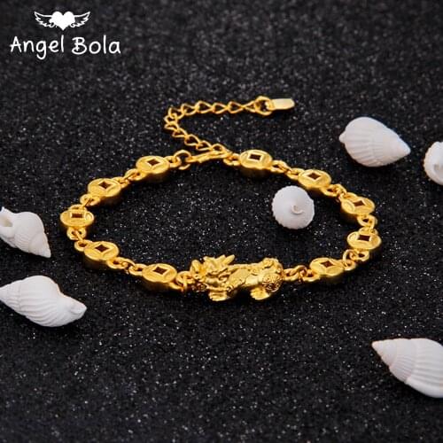 Ancient Pixiu Fengshui Bracelet Unisex Gold Pixiu Bracelets Wealth Health Good Luck Female Charm Jewelry
