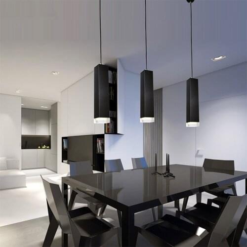 DONWEI LED Pendant Lamp Indoor Lights Kitchen Dining Room Shop Bar Counter Decoration Cylinder Pipe Pendant Lights Kitchen Light