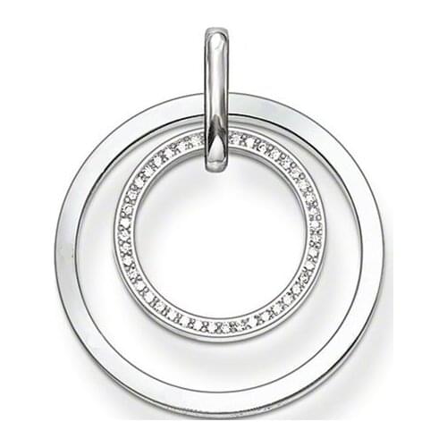 ThomasPT1488 Pendant Two Circles Trendy Pendant Euro-American style GLAM And jewelry For Women In silver-plated Lovers Pendant