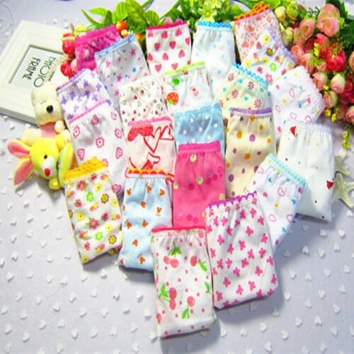 24pcs/pack 100%cotton girl panties mixcolor cartoon kids panties baby girl underwear briefs 2-12y TE252E