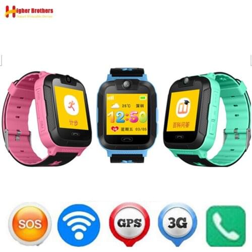 1.44 Touch Screen Smart Safe 3G WCDMA Remote Camera GPS LBS WIFI Location Tracker SOS Monitor Child Elder Kids Watch Wristwatch