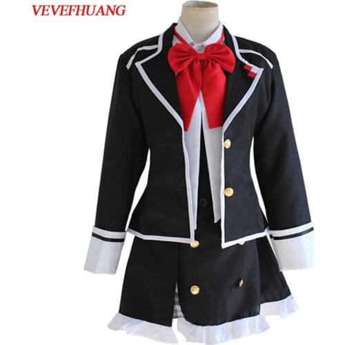 VEVEFHUANG Anime DIABOLIK LOVERS Costumes Komori Yui Cosplay Halloween Carnival Women Uniforms Komori Yui Full set School Unifor