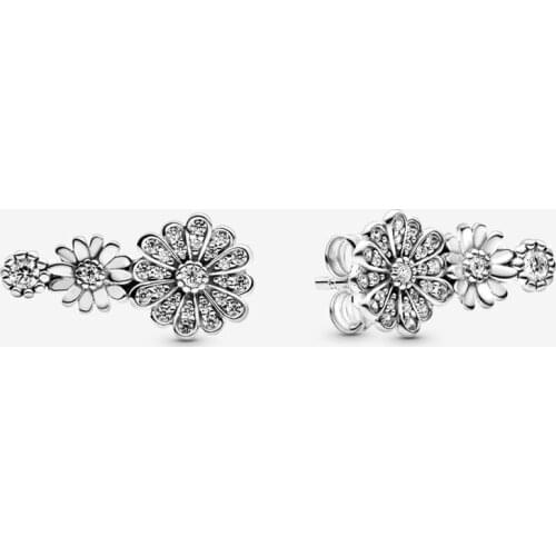 Flower Square Sparkle Honeycomb Hexagon Pandora Earring 925 Sterling Silver Earring For Women Gift DIY Jewelry
