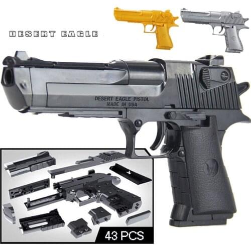 1:10 DIY Assembled Building Gun Children Toys Block Bricks Pistol Model Gun Plastic Desert Eagle CS Games Education Toy Boys