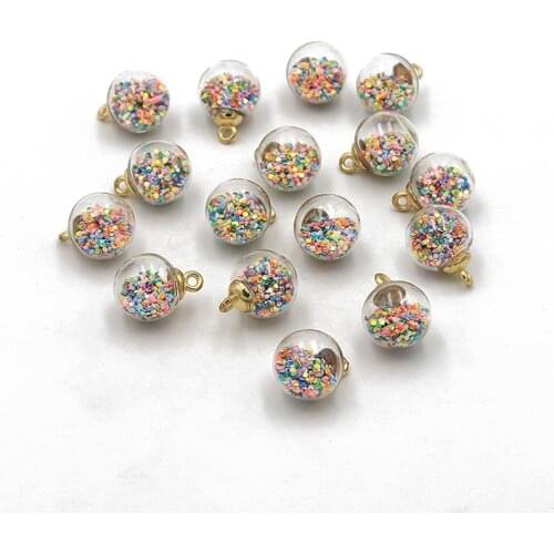 10pcs 16mm transparent glass ball fashion beads pendant and bracelet necklace jewelry box making DIY earrings
