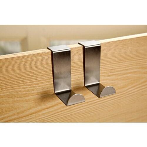 2pcs New creative stainless steel multi-functional over door hook hanger