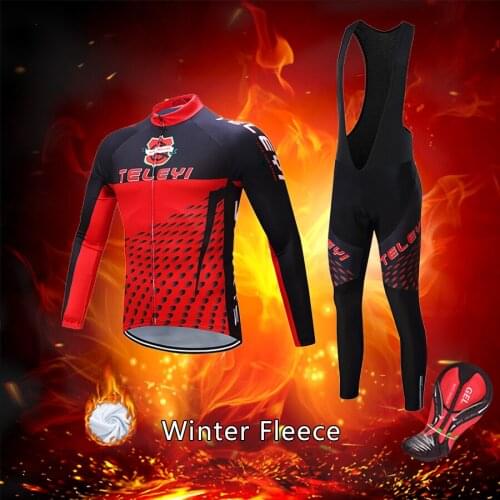 2021 Winter Thermal Fleece Long Cycling Jersey Set BIB Pants Men Warm Road Bike Clothing MTB Dress Male Suit Bicycle Clothes Kit