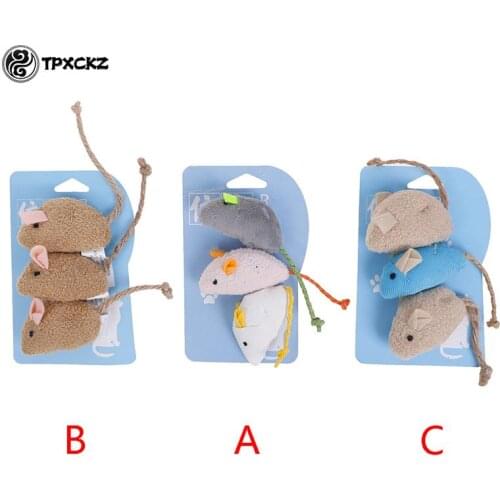 3pcs/set Mix Pet Catnip Mice Cats Toys Fun Plush Mouse Cat Toy For Pet Little fat mouse Cat Toys