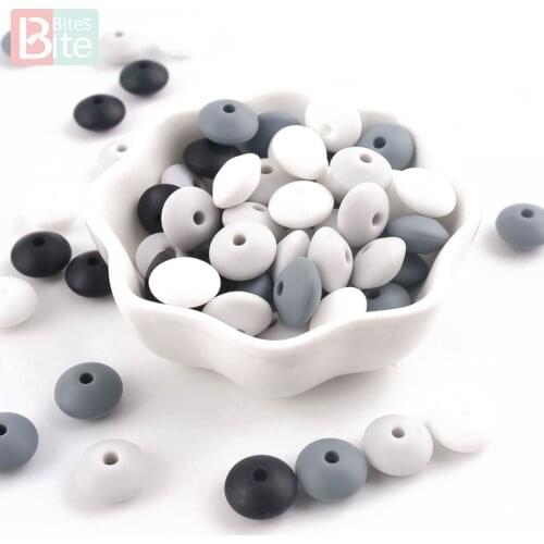 Bite Bites 40pcs Silicone Beads Baby Teething Perle Silicone Diy Pacifier Chain Clip Care Product Making BPA Free Baby Teether