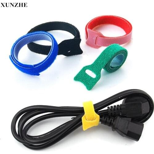50Pcs 12*150mm Household Cable Ties with Eyelet Holes organizer wiring harness cord Magic self adhesive hook loop Fastener