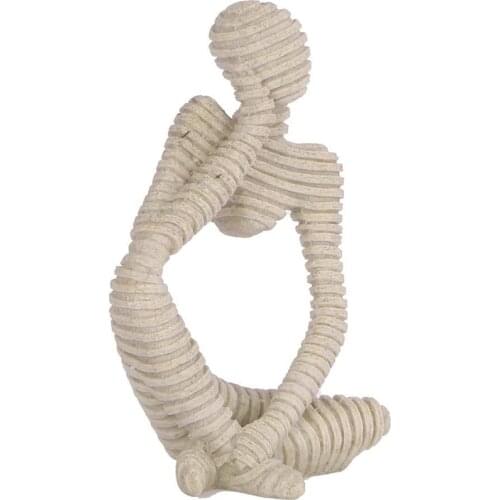 Abstract Sculpture Statue Thinker Sandstone Resin for Hotel Home Desktop Bookshelf Office Decoration 9.82 Inches