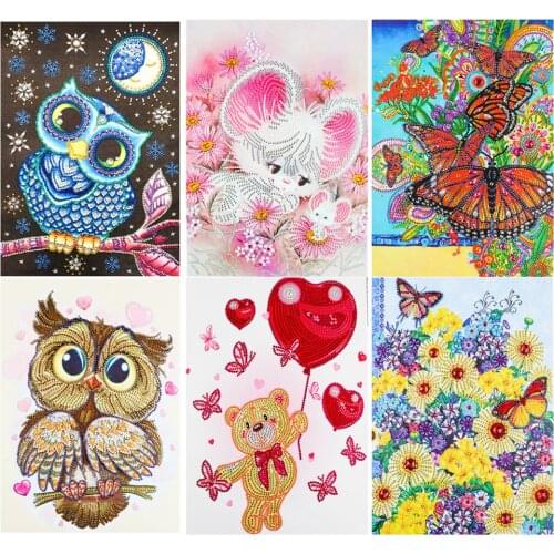 Flowers 5D Diamond Painting DIY Special-shaped Crystal Diamond Embroidery Set Cartoon Animal Home Decoration Crafts