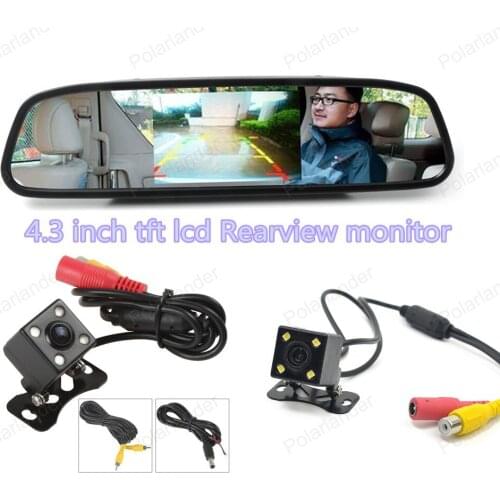 In-dash DC 12V 4.3 Inch TFT LCD Color Display Screen Car Rear View Monitor kit 4 LED reverse parking camera night vision