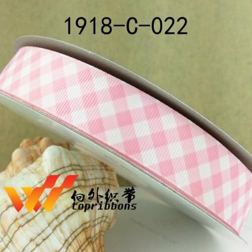 Free shipping 50 yards per size plaid ribbon printed grosgrain ribbon 1918-C-022