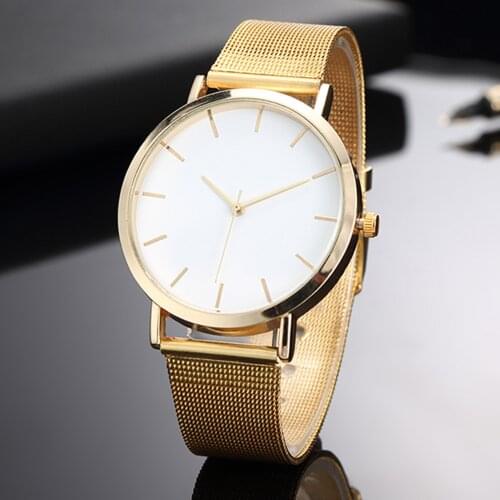 Unisex Men Women Minimalist Watch Hodinky Lady Silver Gold Stainless Steel Analog Quartz Clock Ceasuri Montre Femme New Design