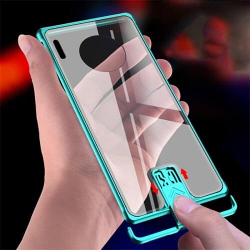 Push Pull Metal Frame For Huawei Mate 30 Pro Case Aluminum Bumper Tempered Glass Cover For Huawei Mate 30 Mate30 Pro Cases