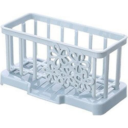 Practical Countertop Kitchen Sink Caddy Drainage Sponge Soap Brush Holder With Tray Free Standing For Kitchen