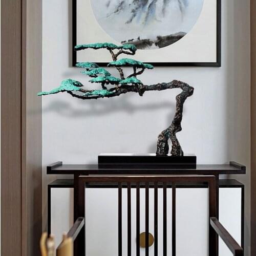 Welcome Songxin Chinese desktop porch decoration living room hotel sculpture art Zhaocai iron soft decoration tree