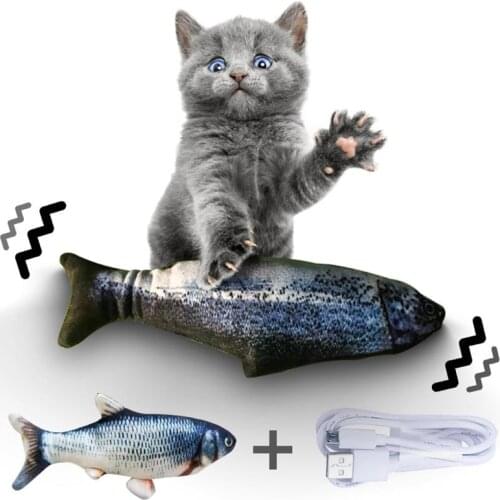 Electric Cat Toy Fish USB Charger Interactive Realistic Pet Cats Chew Bite Toys floppy Fish Cat toy Pet Supplies for Cats