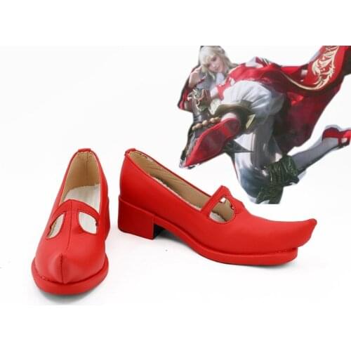 FF14 Lise Cosplay Final Fantasy XIV:A Realm Reborn Lise Cosplay Shoes Red Boots Custom Made