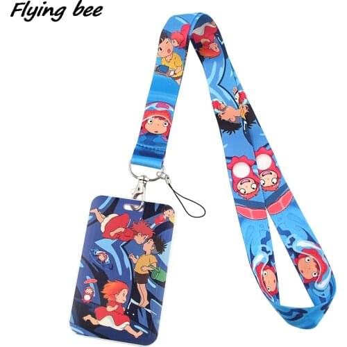 Flyingbee Goldfish Girl And Boy Lanyard Credit Card ID Holder Bag Student Friend Travel Bank Bus Business Card Cover Badge X1505