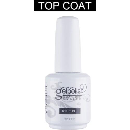 Sheenia 2021 WT025C 15ml No Wipe Topcoat Base Coat Gel Polish UV LED Nail Art Soak Off Gel Varnish No Sticky Layer Top Coat