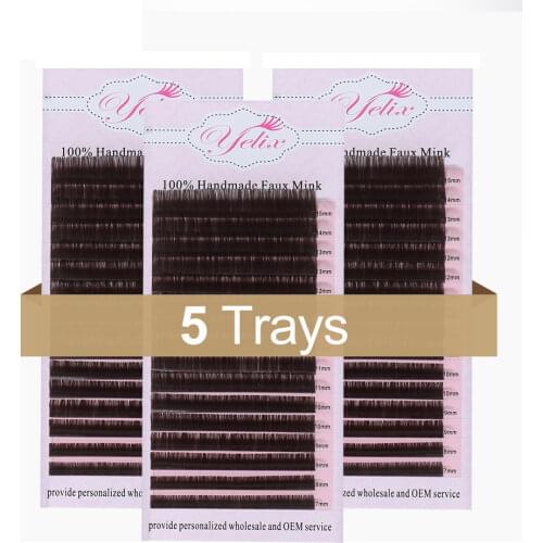Individual False Eyelash Extension Lashes Mink Eyelashes Fake Cilios Posticos Natural Faux Cils Eye Lash Wimpers Set 5pcs/lot