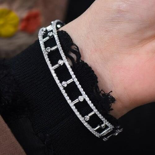 KellyBola New Trendy Luxury Big Bangle Cuff For Women Wedding Cubic Zircon Crystal CZ Dubai Bracelet Party Jewelry High Quality